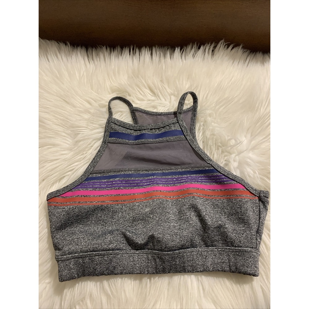 c and c california fancy inlined sports bra gray stripped nwot